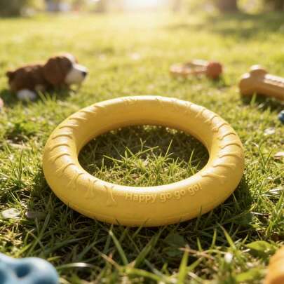 1pc Outdoor Dog Floating Ring Toy, Pet Chew Toy, Suitable For Small, Medium And Large Dogs, For Training, Fetch And Interactive Play, Floating Water Toy, Suitable For Swimming (7.08 Inches/18cm)