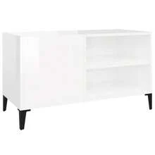 vidaXL Armadio a dischi bianco brillante 84,5x38x48 cm in legno metalmeccanico - Bianco - Visualizzare 2