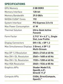 Nvidia Quadro K420 2GB DDR3 工作站显卡，配备 DisplayPort 和 DVI-I 接口，全高单槽设计，适用于基础 CAD、医疗和双显示器应用（OEM 包装） - Quadro K420 2GB - 查看 4