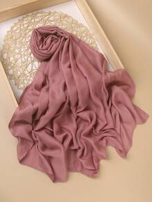 1条高品质纯色柔软透气粘胶纤维头巾，适合日常搭配长袍或连衣裙佩戴