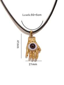 1 pieza Collar con colgante de ojo de diablo de estilo punk de acero inoxidable, accesorio para hacer joyas DIY - Ojo de demonio - Ver 7