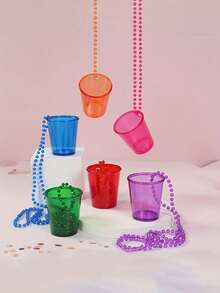 10pcs Color Changing Pink Bead Plastic Mini Cups, Suitable For Beaded Necklace, Durable Plastic, Reusable, Icebreaker & Gift Idea For Singles Party, Bridal Shower, Valentine's Day - Adult Use - Multicolor - View 9
