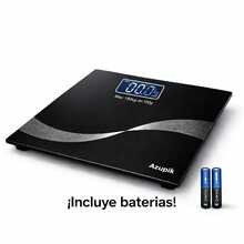 Báscula Electrónica Digital| Diseño Compacto y Delgado | Pantalla LCD Iluminada de Alta Precisión | Capacidad hasta 180 kg | Medición Exacta para Control de Peso en Casa - Negro - Ver 6