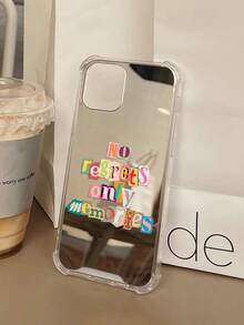 “不留遗憾，只留回忆”标语镜面防震手机壳，防水、防震、防刮擦