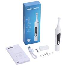 Hailicare 5-Speed Adjustable Electric Toothbrush Whitening Cleaner, Rechargeable Teeth Whitening Kit With 6 Brush Heads & LED Light, Convenient Personal Care Set For Home Use (White)