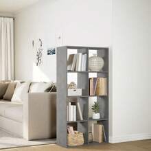 vidaXL Étagère séparée de pièce gris béton 69,5x29x137,5 cm - Gris - Voir 4