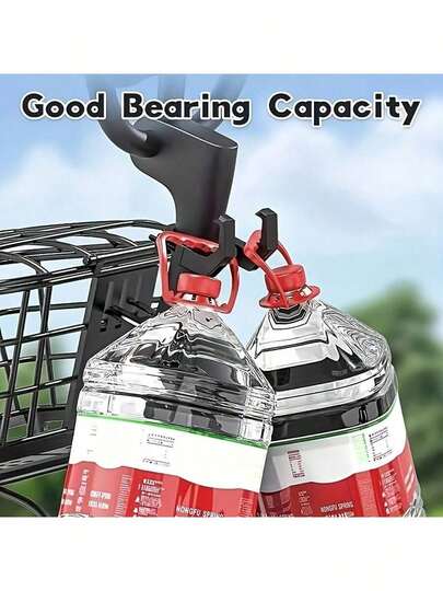 1pc This Heavy-Duty Bike Hook Features A Reinforced Dual-Hook Design That Supports Up To 20kg Of Weight, Making It Ideal For Hanging Large Water Jugs, Grocery Bags, Backpacks, Or Sports Gear. The Thick, High-Strength Plastic Construction Resists Bending Or Breaking Under Load, Ensuring Your Items Stay Securely Attached Even On Bumpy Rides