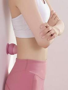 1pc Solid Silicone Massage Ball With Suction Cup, Foot & Back Muscle Relaxation, Fitness & Yoga Peanut Massage Ball For Pain Relief - Multicolor - View 3