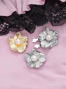 1/2/4个装 25毫米水钻花朵金属纽扣套，女士水晶纽扣套，可拆卸夹式纽扣套，水晶装饰纽扣，带钳子按扣，适用于连衣裙、西装、礼服、衬衫等配饰，铅灰色 - 彩色 - 查看 9