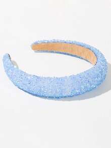 1pc Shiny & Elegant Women's Headband, Luxury Feel, Suitable For Daily Wear And Holiday Gifts ,Hair Band ,Diadema ,Hair Hoop - Blue - View 2
