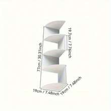 Five Layer Wall Mounted Corner Storage Rack - Space Saving Curved Bookshelf, Equipped With Five Layers Of Shelves, Made Of Thick Plastic Material, Suitable For Suspended Storage Units In Living Rooms, Bedrooms, And Bathrooms. Modern Minimalist Style, No Drilling Installation, Suspended Storage Rack - 白色 - 查看 9
