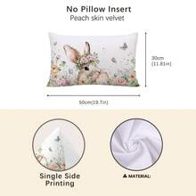 1pc Spring Easter Cute Rabbit & Egg Decorative Pillow Cover, Single-Sided Printed Peach Velvet, 30*50cm/40*60cm Cushion Cover Suitable For Modern Minimalist Sofa, Living Room Decor, Party Decoration, Gift - Multicolor - View 11
