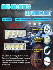 2pcs High-Power 72W LED Light Bar - Durable 4x4 Off-Road Combo Beam For Car Motorcycle SUV ATV Tractor Boat Trucks Excavator - 12V 24V Dual Voltage 24 LED Value Pack - 2pcs - View 1