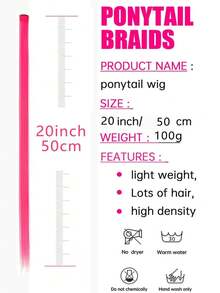 10pcs Colored Clip In Synthetic Hair Extensions, 20inches Straight Hairpieces, Halloween Party Christmas New Year Gift For Women Kids Girls, Rose Red - Màu Hồng Tươi - Xem 2