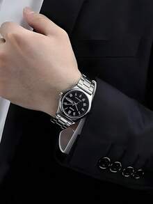 Casio 女士腕表，标准系列，休闲商务简约经典指针腕表，罗马数字时标，日期和星期显示，石英机芯，不锈钢表带，日韩产，黑色表盘 - 黑色 - 查看 6