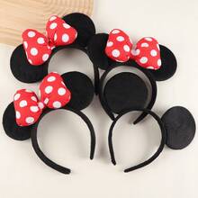 1pc Disney Minnie Mouse Ear Headband With Bow Design, Princess Costume Accessory, Suitable For Parties, Birthdays, Carnivals (Some Accessories Randomly Shipped), Perfect Gift, Birthday Gift, Ideal For Various Festivals, Fashionable Item, Luxury Choice. Perfect Gift For Friends Or Partners, Valentine's Day Decoration, Ideal Choice, Party Gift. - Multicolor - View 3
