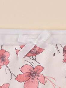 3条装女士白色碎花内裤，性感微花印花内衣 - 彩色 - 查看 6