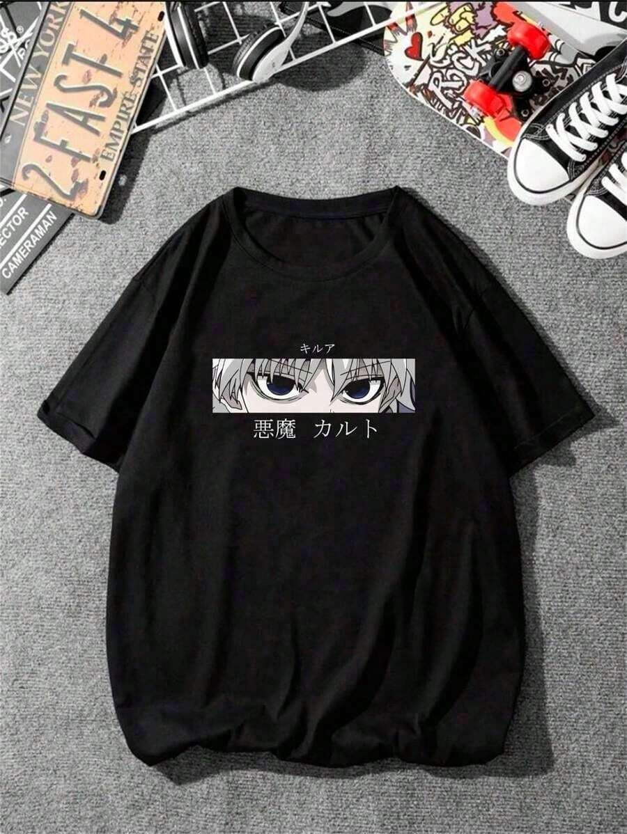 Anime Manga Hunter X Killua Geek Unisex T-Shirt For Men And Women, 100% Cotton, Top Premium Streetwear, New Release, Immediate Shipping, Various Colors!! Plus Size - màu đen - Xem 1