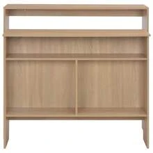 vidaXL Table de bar avec 2 dessus de table Chêne 130x40x120 cm - Tabac - Voir 5