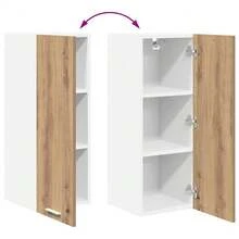 vidaXL Armoire suspendue Chêne Artisan et Blanc 30 x 31 x 80 cm - Tabac - Voir 11