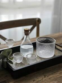 1pc/1 Set Matte White Teapot & Teacup, Minimalist Tea Art Style Fresh Matte White Transparent Hammered Texture Teapot, Teacup, Tea Canister Glass Tea Set, High Aesthetic Hosting Household Tea Ware - Multicolor - View 4