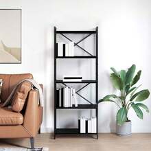 vidaXL Étagère Chêne noir 60 x 30 x 155 cm Bois d'ingénierie - Noir - Voir 5