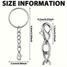 10Pcs/ Bag25mm Aperture Keychain DIY Jewelry Making For DIY Keychain Pendant Decoration Aperture Plus Four Section Chain Plus Lobster Chain Combination Keychain Accessories