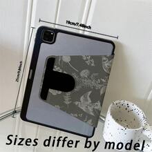 1 件装深绿色植物鸟类图案保护套 - 复古优雅风格爱好者和追求精致设计人士的理想之选，带笔槽的翻盖式平板电脑保护套，兼容 iPad 10.9/10.2/Air 第五代/Pro 11/10代/9.7/Air 2/iPad（第七代）/iPad（第八代）/iPad Air 4/5/iPad Pro 11 - 黑色 - 查看 10