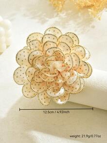1 chiếc ghim cài áo hoa bằng satin kiểu Pháp cổ điển thanh lịch, đính đá lấp lánh, sang trọng và tinh tế, phù hợp với vest, váy, trang phục trang trọng, thích hợp cho phụ nữ sử dụng hàng ngày, dự tiệc và mọi dịp, cũng là một món quà tuyệt vời. - Màu be - Xem 4
