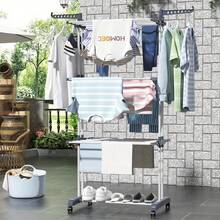 EZIFY Heavy Duty 4-Tier Rolling Clothes Rack Foldable Height Adjustable Laundry Drying Rack Holds 30+ Items Space-Saving For Bathroom Nursery Small Apartment - Xám - Xem 7