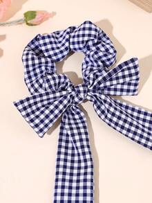 1 chiếc dây buộc tóc kẻ caro màu xanh hải quân, dây buộc tóc đuôi ngựa nơ lớn cho bé gái, dây buộc tóc mềm mại co giãn hàng ngày, dây buộc tóc kẻ caro dễ thương, phụ kiện tóc phong cách đồng quê cho kỳ nghỉ, dây buộc tóc dã ngoại mùa xuân, phụ kiện tóc cho tuổi teen. - Màu xanh lam - Xem 6