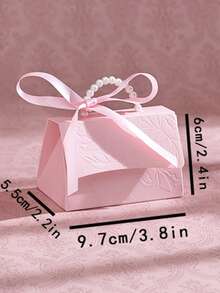 10个粉色珍珠纸礼盒，适合用作婚礼回礼、伴娘礼物、派对礼物，配有丝带，是情人节、新娘送礼会、婴儿送礼会及其他特殊场合的理想礼物。 - 彩色 - 查看 13