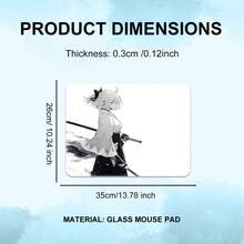 Samurai Girl Glass Mouse Pad, Dynamic Anime Traditional Costume, Rigid Gaming Mouse Pad, Suitable For PC, Smooth Operation, Help You Dominate The Game, Durable, Special Glass Surface, Improve Precision And Speed - Multicolor - View 5