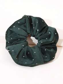 1个天鹅绒水晶发圈，女士优雅复古发圈，适合各种场合的发绳，马尾辫发圈，头饰