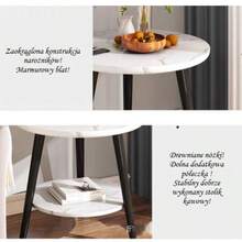 Simple Double-Layer Side Table, Suitable For Home, Living Room, Balcony, Bedroom Nightstand, Small Space - White - View 7