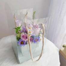 1/5 piezas Caja de flores, Caja de embalaje de ramos, Caja de regalo DIY para arreglo floral transparente, Decoración de escritorio, Regalo de cumpleaños, Regalo, Regalo de cumpleaños, Boda, Día de San Valentín, Regalo del Día de la Madre - Multicolor - Ver 8
