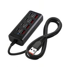 Fast Charging Multi-Port Power Strip Charger 8-Port USB Hub With 4 USB Type-C 25W Fast Charging Ports High-Speed Multi-Port Charger For 5V USB Devices Including Computers Laptops Tablets And More Spring Gift - Multicolor - View 3