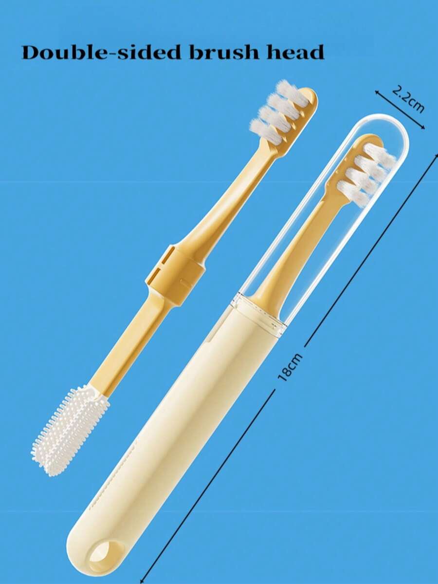 Nuevo cepillo de dientes suave de doble cabezal y lindo para mascotas, adecuado para gatos y perros, elimina el sarro, limpieza diaria de salud oral, blanqueamiento de dientes, desodorización, palito para masticar dental para perros - Multicolor - Ver 1