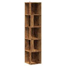 vidaXL Armoire d'angle vieux bois 33x33x165 cm bois d'ingénierie - Tabac - Voir 2