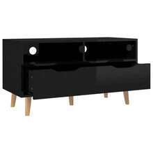 Mobile TV vidaXL nero brillante 90x40x48,5 cm in legno ingegnerizzato - nero - Visualizzare 4