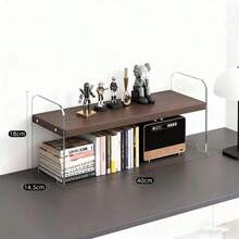 Multi-Layer Desk Organizer Rack, Tiered Shelf For Storage, Display Makeup Cosmetics, Books, Cups On Desk - Red and White - View 9