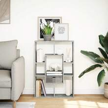 vidaXL Bibliothèque gris béton 63x20x90 cm ingegneria del legno - Grigio - Visualizzare 3