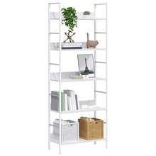 Bibliothèque vidaXL à 5 niveaux, noire, 60 x 27,6 x 158,5 cm, en bois massif. - Blanc - Voir 3