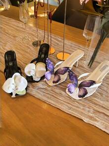 1对女士情人节新款兰花鞋夹，优雅海滩度假风鞋饰，适用于凉鞋、高跟鞋、人字拖，是海滩拍照的理想之选，也是母亲节礼物。 - 彩色 - 查看 4