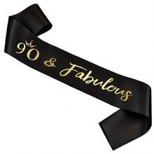 30岁、40岁、50岁、60岁、70岁、80岁、90岁生日绶带，黑色缎带烫金字母，男女皆宜，生日快乐绶带，派对装饰礼品，黑金配色 - 黑色 - 查看 11