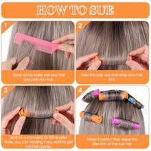 QY- 120 Pcs Hair Perm Rods Kit6 Sizes Plastic Cold Perm Rollers Heatless Perming Rods Curling Rod With Tip Tail Comb For Long Short Straight Curly Natural Hair DIY Styling Tools -3788 - 如圖 - 查看 4