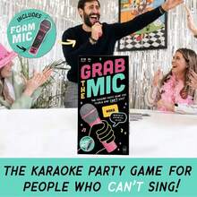 Karaoke-Style Game With Foam Microphone 125 Word Cards Game Board Player Tokens & Easy Instructions For Non-Singers - màu đen - Xem 2