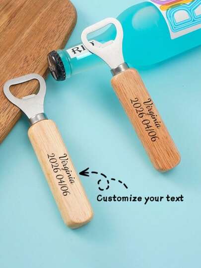 150pcs Customized Wooden Bottle Openers, Personalized Simple Bottle Openers, Wedding Guest Gifts, Groom Gifts, Party Favors, Kitchen Tools, Birthday Party Supplies, Bar Accessories, Multi-Functional, Decorative, Reusable, Elegant, Fashionable, High-Quality, Vibrant Colors, Modern, Customized, Personalized, Unique, Wedding Essentials