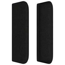 vidaXL Tête de lit com tecido preto oreilles 103x16x78/88 cm - Preto - Ver 4