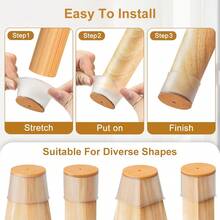 8/16 piezas Almohadillas redondas de fieltro mate para patas de silla, protectores de piso para muebles en pisos de madera dura y laminados, resistentes a arañazos y reductores de ruido, color marrón claro - marrón claro - Ver 4